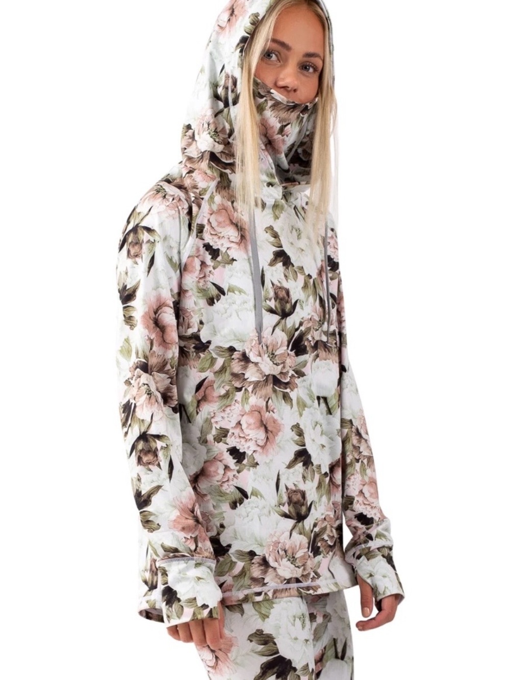 Eivy floral boyfriend fit hoodie fleece lined